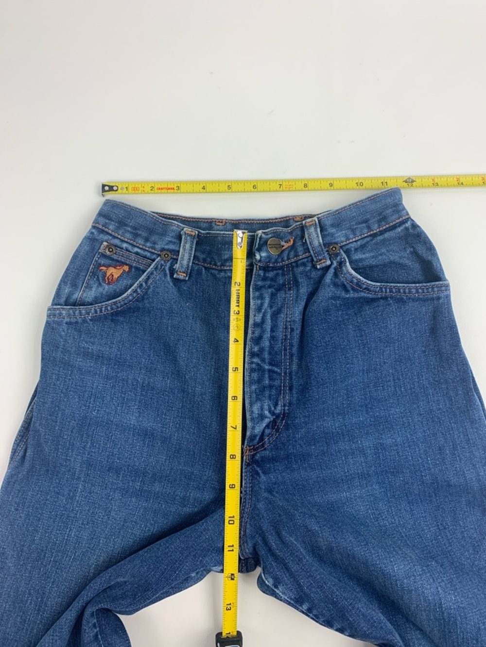 Vintage Wrangler Women's Dark Blue straight Jeans Size Vtg 9 junior tall Rare - Picture 10 of 16